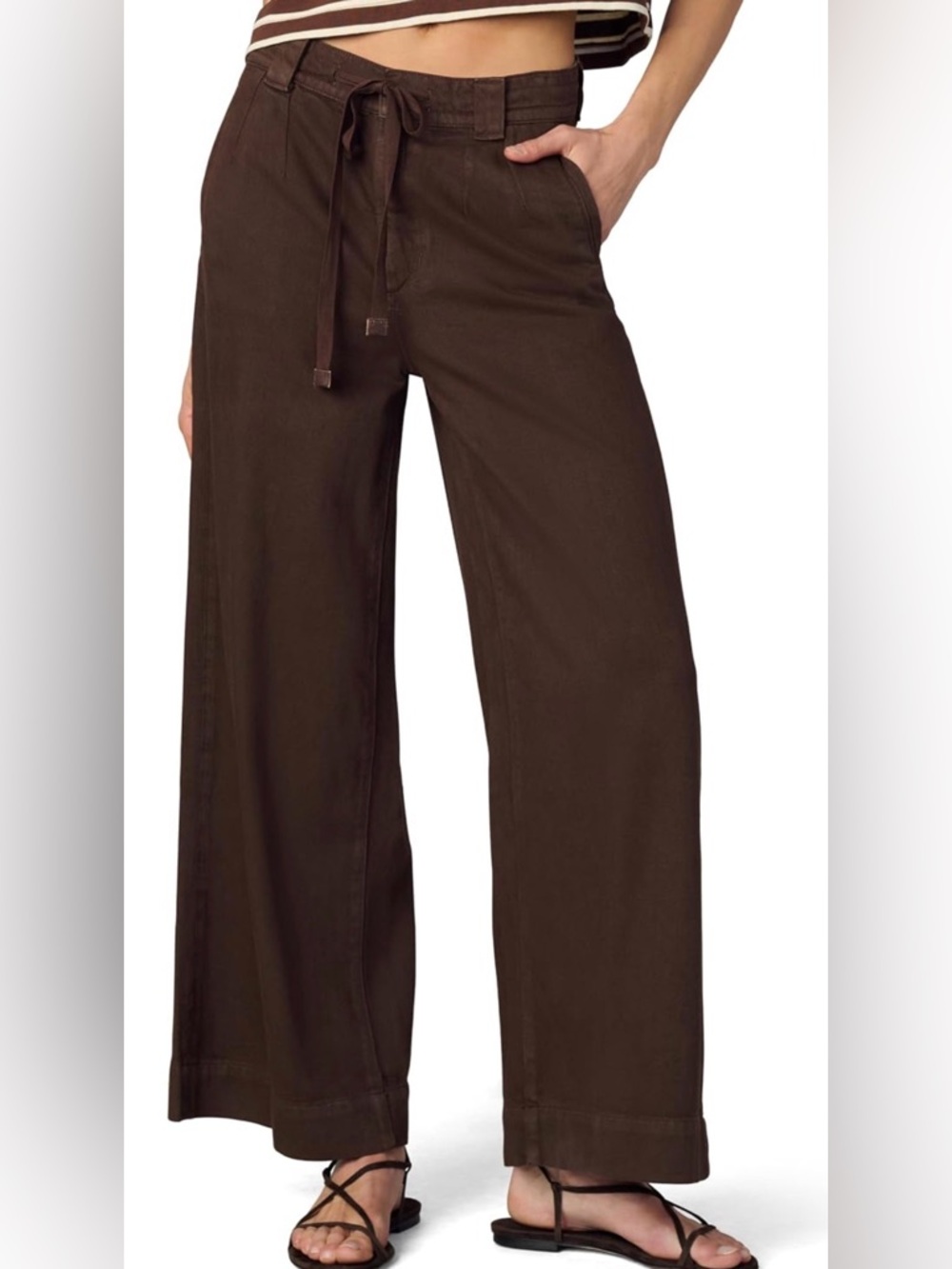 Joe's Women's The Addison Wide Leg Pants in Coffee Bean size 23